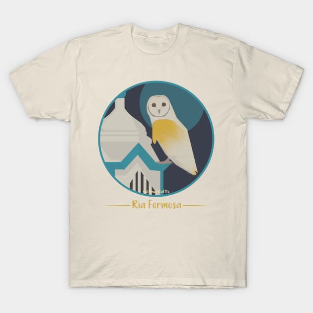 Barn owl and typical Algarvian chimney T-Shirt by tattts